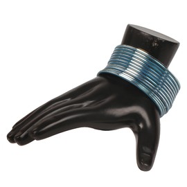 Touchstone New Indian Bollywood Fashion Modern Pretty Attractive Textured Surf Aqua Blue Wrist Filler Thin Designer Jewelry Bracelets Bangle Bracelets. Set of 24 for Women.