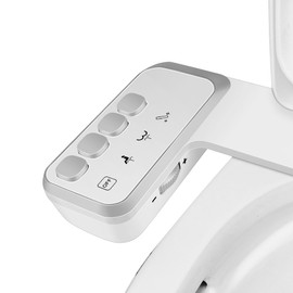 Jecatiy Right Hand Bidet, Non-Electric Cold Water Bidet Attachment for Toilet, Self Cleaning Dual Nozzles For Feminine And Rear Wash,Water Pressure Adjustable with Brass Inlet