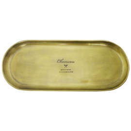 Posh Living PL Antique Style Tray CHAMARRE Tray, Oval, Iron, Gold, 63023 W 8.1 x D 3.1 x H 0.2 inches (20.5 x 8 x 0.7 cm)