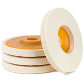 ZDNT Pack of 4 Polishing Disc, Wool Polishing Disc, Polishing Attachment, Angle Grinder, Wool Polishing Disc, Felt Polishing Disc for Polishing Discs for Drill, Angle Grinder Grinding Tool, 125 mm