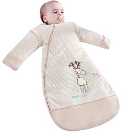 CYUURO Saco de dormir para bebé, unisex, con cremallera de 3 vías, 100% algodón, TOG 2.5