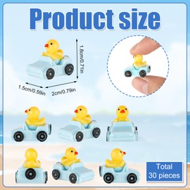 30pcs Duck in a Car Miniature, Resin Mini Ducks Car Dashboard Decor Mini Car Ducks Miniature Garden Decor for Home Garden Car Office Decor(Blue)