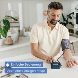 Beurer BM 25 Upper Arm Blood Pressure Monitor, Easy One Button Operation, Accurate Measurement by Cuff Seat Control, Arrhythmia Detection, Easy to Read Display, Cuff for 22-42 cm