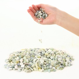 MIDELONG 0.44Lb Succulents and Cactus Bonsai DIY Rocks, Jade Bean Pebbles Natural Decorative Polished Stones Vase Fillers Gravel River Rocks for Indoor Plants,Terrarium,Fairy Gardening (6mm-9mm)