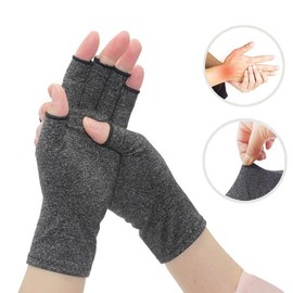 Generic Premium Bamboo Gloves, One Compres Bamboo Arthritis Gloves,Compres Gloves for Women Men,Fingerless Design, Breathable Fabric (Gray, X-Large)