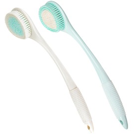 BEDELITE Back Bath Brush Long Handle for Shower of 2 - Soft Shower Brush for Men & Women,Back Brush Scrubber - 16.4" Long Skin Exfoliator for Bath Scrubber Body Brush（2 Pack, Blue & Ivory）