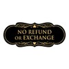 Signs ByLITA Designer No Refund Or Exchange Sign(Black Gold) -