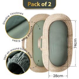 Bunnyjik - GOTS Organic Cot Bed Sheets 140 x 70 fitted - Luxuriously Thick & Soft Organic Combed Cotton - Pack of 2 Cotbed Fitted Sheet - Toddler Bed Sheets 140 x 70 Cot Sheets 140 x 70 Fitted