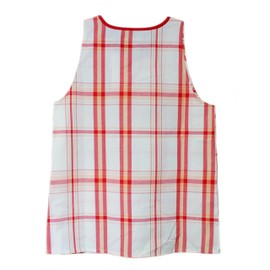 Dyna Works Daisuki Moomin Series Apron, Side Buttons, 2 Pockets, Nursery Teacher (Stinky, Check, Orange Red), Stinky Check Orange Red