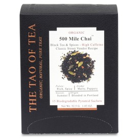The Tao of Tea 500 Mile Chai Box Pyramid Sachets, 1.85 Ounce