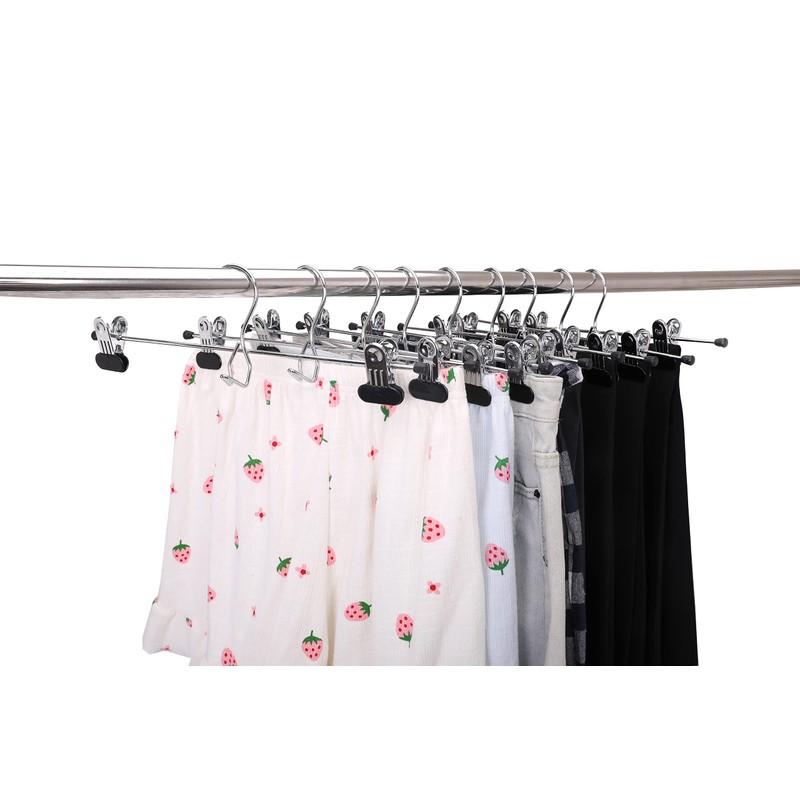 6 Quality Pants Hangers Heavy Duty Add-on Skirt/Slack Metal Hanger,