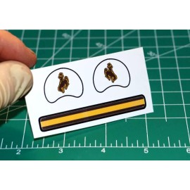 Wyoming Cowboys *DIECUT DECALS ONLY* for OPI Football Gumball Helmets WYO Mini