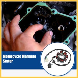 REPAIROCK 5 Wires 8 Pole AC Motorcycle Magneto Stator Plate Ignition Coil for 50cc 80cc GY6 Engine for ATV Scooter Go-Kart UTV Mini-Bike Black - Pack of 1 Auto Replacement Parts