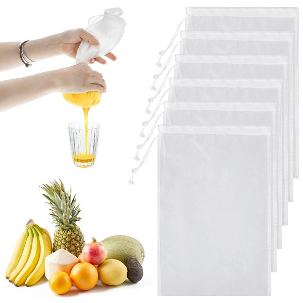 Mabor 6 Pcs Nut Bag Strainer, 11.81x7.87 Inch Nylon Bags