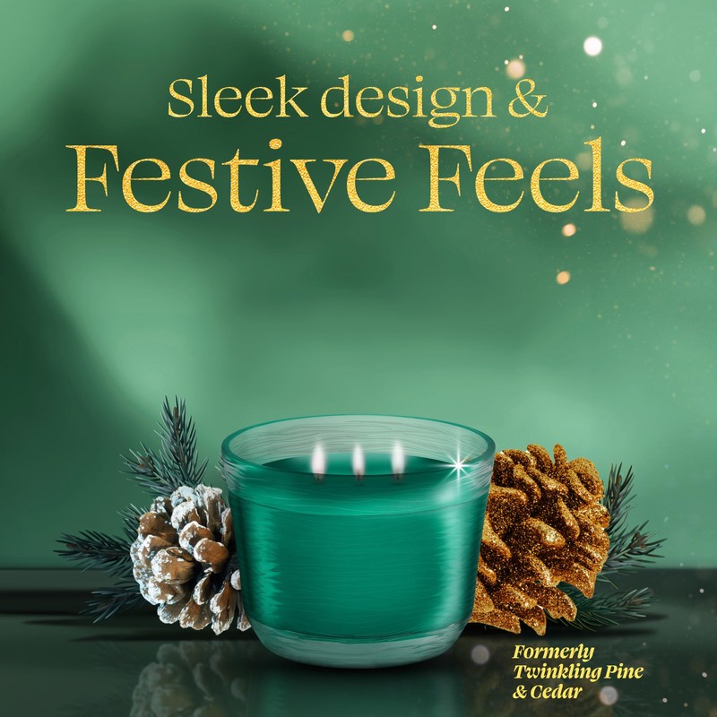 Glade 3-Wick Scented Candle Jar, Balsam & Spruce, Air Freshener