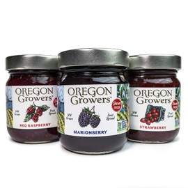 Oregon Growers, Marionberry, Strawberry, Red Raspberry, Non-GMO, Natural Fruit Spread, 12 Ounce (Pack of 3)