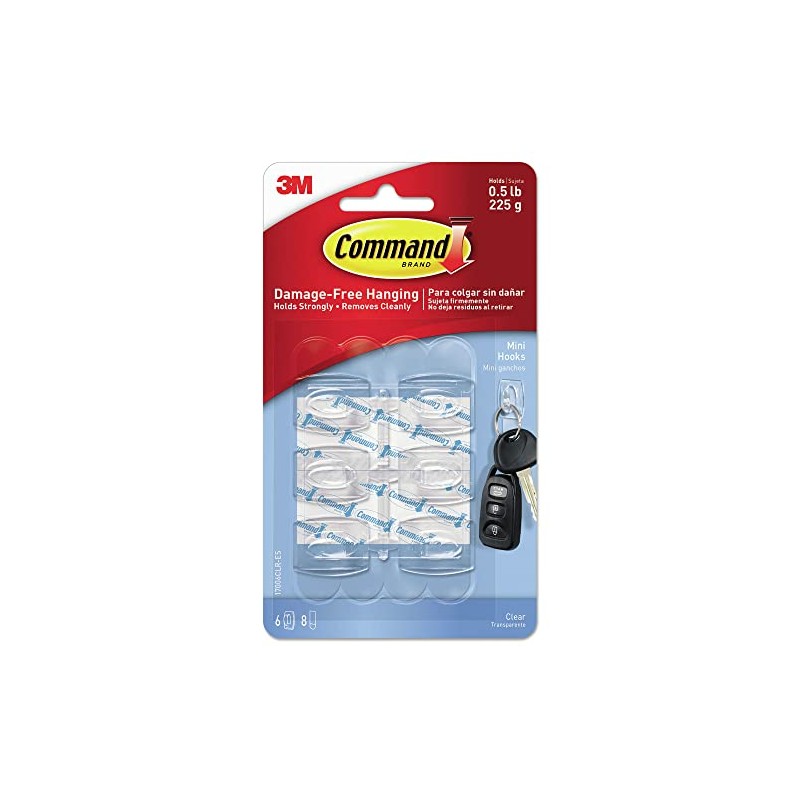 Command 17006CLR-ES 6-Pk. Nickel Hook - Quantity 6