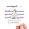 Unbiological Sisters Card, Infinity Wish Bracelets Set for 3 (Purple)