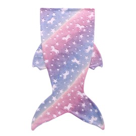 LAT LEE AND TOWN Mermaid Tail Blanket, Glow in The Dark Mermaid Tail Blanket For Girls, Glow in The Dark Unicorn Blanket, Soft Mermaid Wearable Blanket for Girls Kids All Seasons (Mermaids)