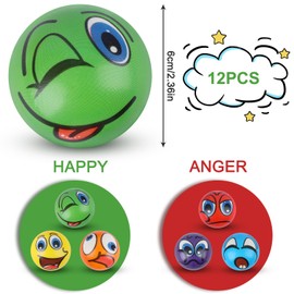 Fzyisw Pack of 12 Stress Balls, Smile Face Stress Ball, Squishy Anti-Stress Balls, Anti-Stress Ball, Squishy Ball, Squishy Ball for Anxiety Relief and Soothing, Anti-Stress Toy Ball for Children