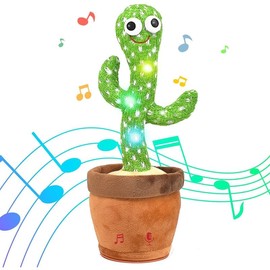 Dancing Cactus Mimicking Toy USB Rechargeable Sings and Dances Pre-Loaded Songs Soft Cotton Filling Material Fun for All Ages Early Education United States