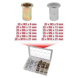 KS Tools 9700630 Assortment of Threaded Rivets, Steel/Aluminium