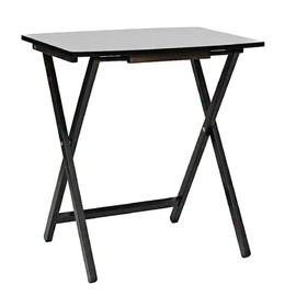 PJ Wood 5 Pack XL Oversize Tray Table for Living Room or Kitchen, Indoor TV Tray Set for Small Spaces and Family Gatherings, Black