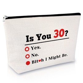 Sfodiary 30th Birthday Gift for Women Makeup Bag 30 Year Old Birthday Gift for Mom from Daughter Cosmetic Bag Funny Is You 30 Gift for Aunt Wife Friend Travel Cosmetic Pouch 30 Anniversary Present