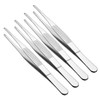 TA-VIGOR 4Pcs 16cm Stainless Steel Straight Blunt Tweezers with Serrated