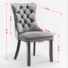Modern Grey Velvet Tufted Solid Wood Set of 2 Dining