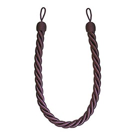 Jones Interiors 2 LARGE CHUNKY Rope Tie Backs - Per pair - HB552 MONTE CARLO Fabric Cable Cord TieBacks 82cm (Purple Cassis)