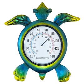 SOTALING Turtle Outdoor Thermometer - Wall Mount Thermometer - Green Turtle Design Decor Outdoor and Indoor