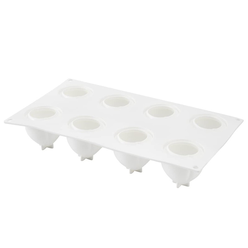 Restaurantware Pastry Tek Silicone Peach Baking Mold - 8-Compartment -