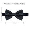 Alizeal Mens Solid Mini Squares Formal Banded Bow Ties (Black)