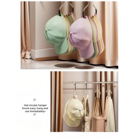 Multi-Functional Space-Saving Hat & Scarf Hanger - Non-Slip PVC Coated Clothes Rack Organizer for Closet, Wall, Balcony - Durable & Versatile Hanger for Hats, Ties, Scarves, Delicate Fabrics (10PCS)