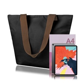 Kememo Canvas Totes Bag with Zip, Women's Hobos Handbags Shoulder Bags Large Capacity Beach Bag with Inner Pocket for Shopping Travel Work School, Black