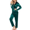Leikar Silk Pajamas Long Sleeve Pajama Sets For Women Soft