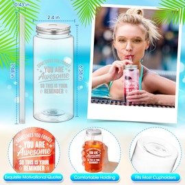 Pickmesh 36 Pcs Employee Appreciation Gifts Thank You Plastic Cups for Staff Inspirational Gifts 13.5 oz Clear Reusable Acrylic Skinny Tumblers with Lid Straw for Women Coworker Teacher (Sometimes)