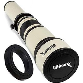 Ultimaxx’s Professional Dynamic 650-1300mm Telephoto Zoom Lens with RF T-Mount Adapter Set Compatible with Canon EOS 9000D 800D 760D 750D 700D 1300D 1200D T100, 4000D, 3000D, 2000D, 1500D DSLR Cameras