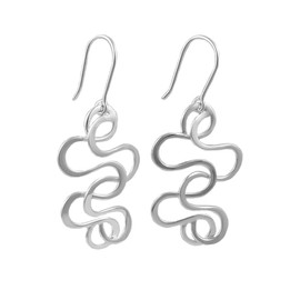 925 Sterling Silver Long Spiral Drop Earrings Jewellery for Women