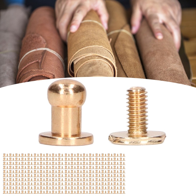 200 Sets Chicago Screws Round Head Rivets 7x5mm DIY Handcraft