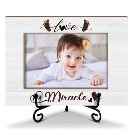 Zodvery New Baby Picture Frame, Tiny Miracle Wood Picture Frame, Photo Frame For New Parents - 4x6 Rustic Frames Parents Gifts for Mom Dad