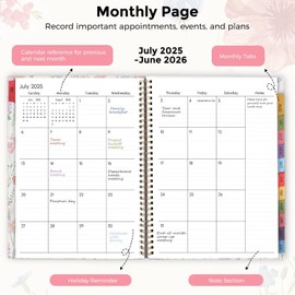 SKYDUE Appointment Book 2025-2026, Academic Hourly Planner from July 2025 - June 2026, 8.5" X 11" Weekly & Monthly Schedule Planner with 15-Minute Interval- Perfect for Daily Planning