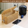 Cable Box, Handmade Cable Box, Rattan Cable Management Box, Under
