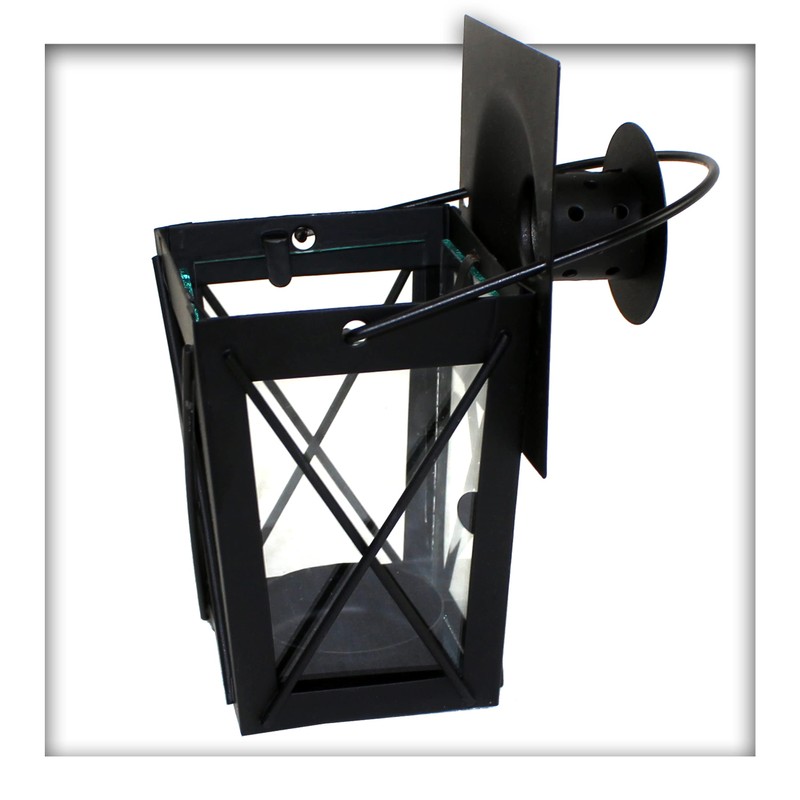Kieskönig CA156900003_AZ004 Metal Mini Lantern, Black Garden Lantern, Hanging Lantern,