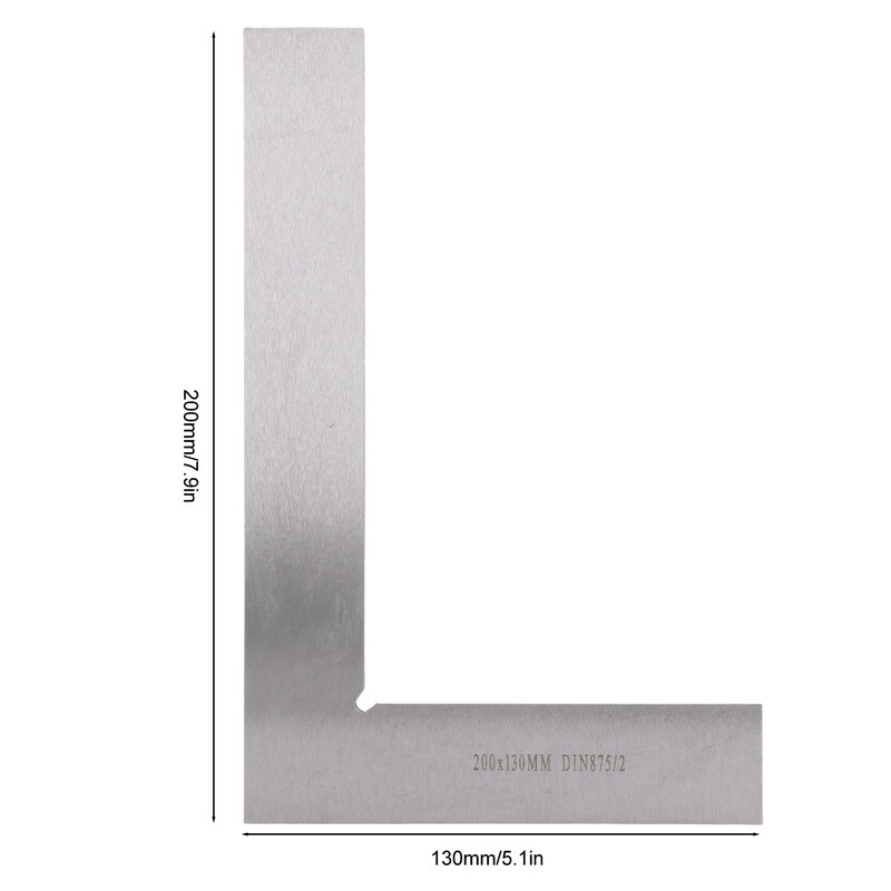 Machinist Square 200x130mm 90 Degree Right Angle High Accuracy Ergonomic