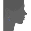 Nine West Silvertone and Denim Tear Drop Earrings, Resin