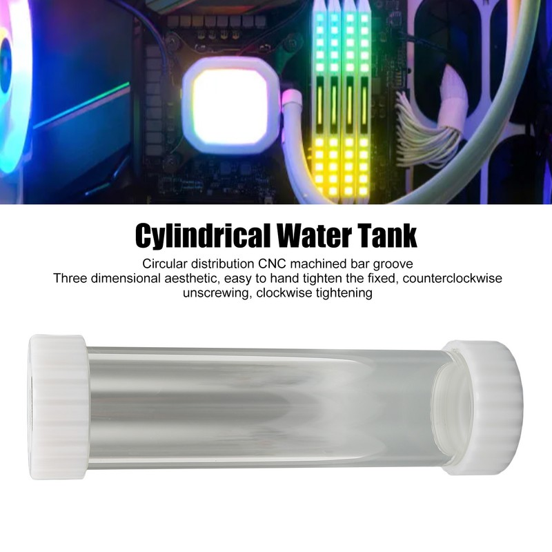 Water Cooling Transparent Cylindrical Tank 60mm Outside Diameter Rapid Cooling