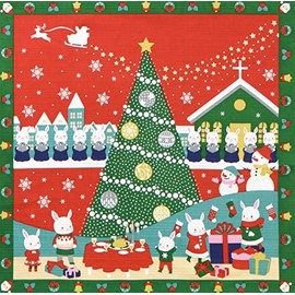 Maeda Dyeing Co., Ltd. Four Seasons Color Cloth, Christmas Night, Size: Approx. 19.7 x 19.7 inches (50 x 50 cm)