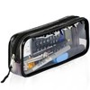 Zamasha Clear Pencil Case Black with Strong Zipper | 22x4x9
